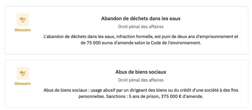 VogelServices • Glossaire