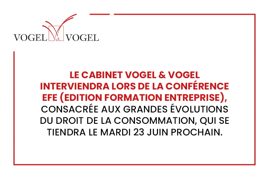 23 juin 2026 • Le cabinet Vogel intervient à la Conférence EFE