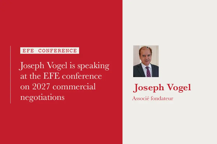 Joseph Vogel is speaking at the EFE conference on 2027 commercial negotiations